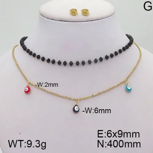 Décontractée Élégant Mignon Acier Inoxydable 304 Œil Placage Zircon Plaqué Or 18K Femmes Ensemble De Bijoux display picture 4