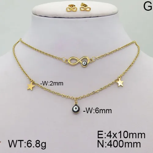 Décontractée Élégant Mignon Acier Inoxydable 304 Œil Placage Zircon Plaqué Or 18K Femmes Ensemble De Bijoux display picture 5