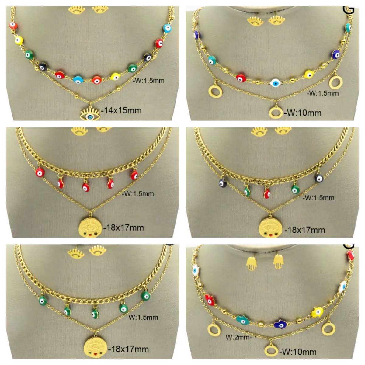 Casual Elegant Cute 304 Stainless Steel Eye Plating Zircon 18K Gold Plated Women's Jewelry Set display picture 1