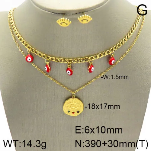 Casual Elegant Cute 304 Stainless Steel Eye Plating Zircon 18K Gold Plated Women's Jewelry Set display picture 5