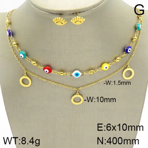Casual Elegant Cute 304 Stainless Steel Eye Plating Zircon 18K Gold Plated Women's Jewelry Set display picture 3