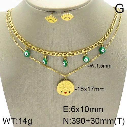 Casual Elegant Cute 304 Stainless Steel Eye Plating Zircon 18K Gold Plated Women's Jewelry Set display picture 4