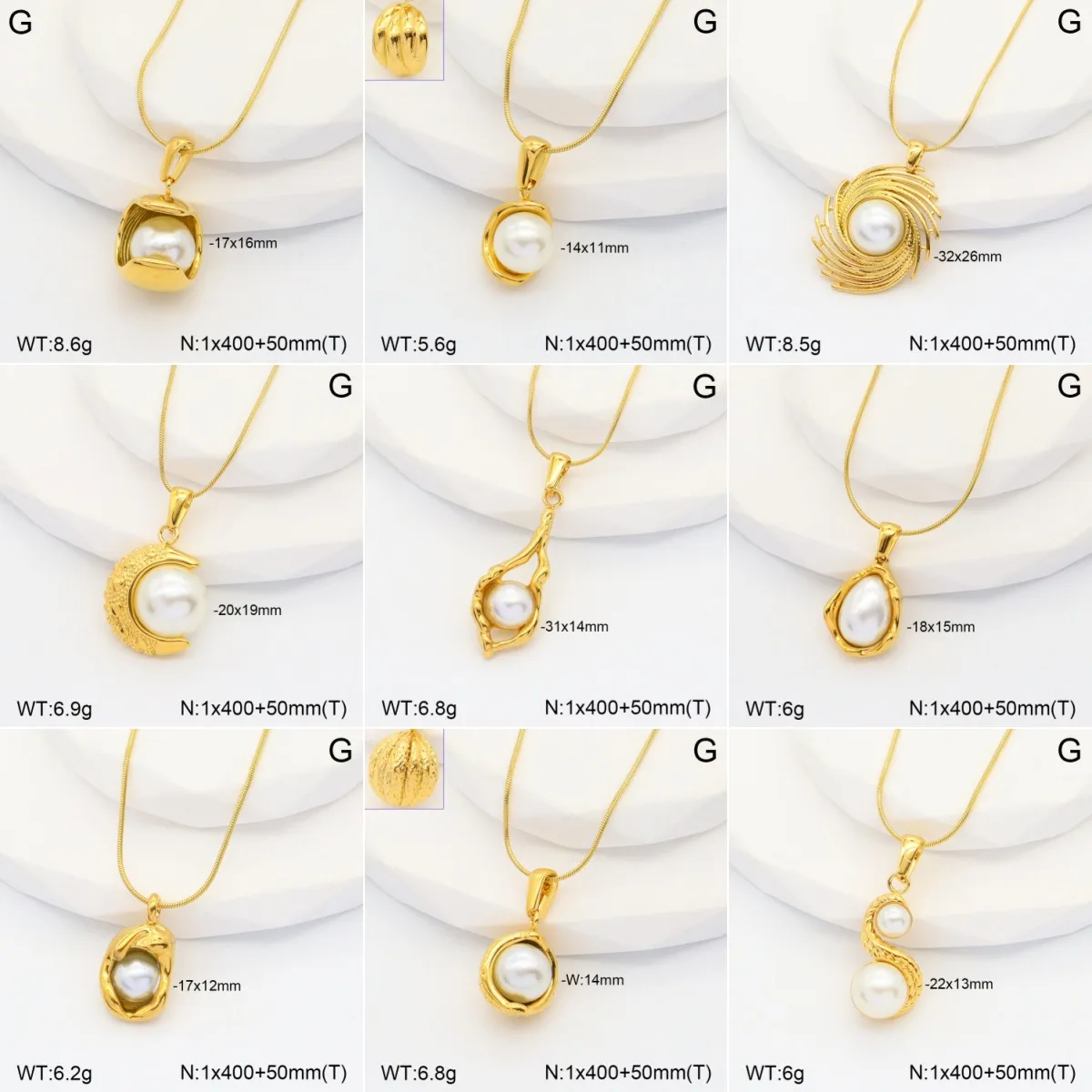 Oval Casual Classic Style Artistic Artificial Pearls 304 Stainless Steel 18K Gold Plated Pendant Necklace Inlay Lobster Trigger Clasp Closure display picture 1