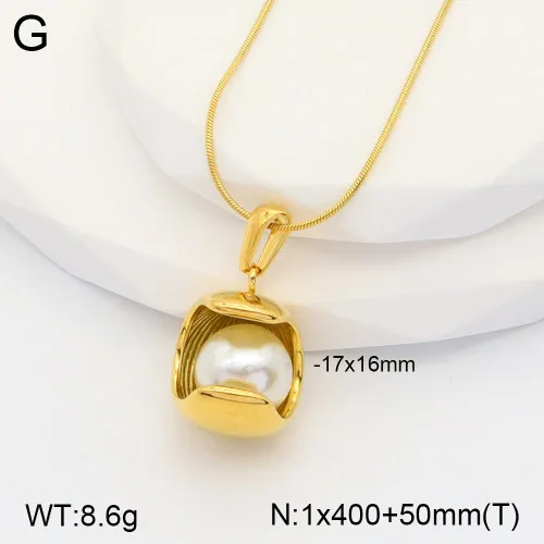 Oval Casual Classic Style Artistic Artificial Pearls 304 Stainless Steel 18K Gold Plated Pendant Necklace Inlay Lobster Trigger Clasp Closure display picture 2