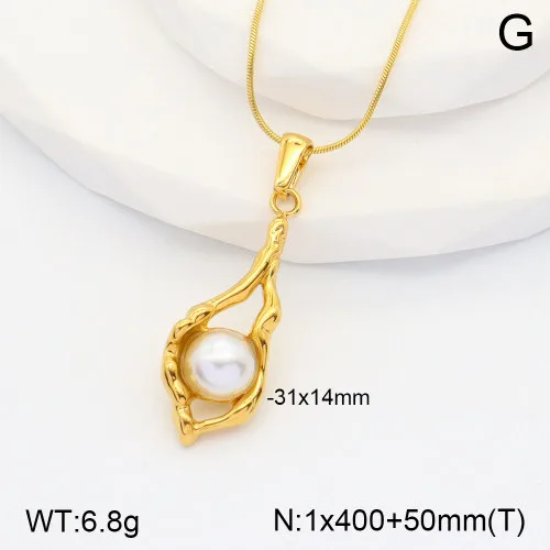 Oval Casual Classic Style Artistic Artificial Pearls 304 Stainless Steel 18K Gold Plated Pendant Necklace Inlay Lobster Trigger Clasp Closure display picture 5