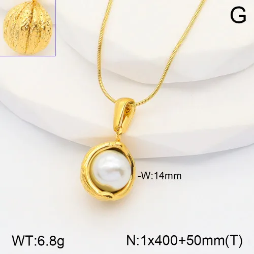 Oval Casual Classic Style Artistic Artificial Pearls 304 Stainless Steel 18K Gold Plated Pendant Necklace Inlay Lobster Trigger Clasp Closure display picture 10