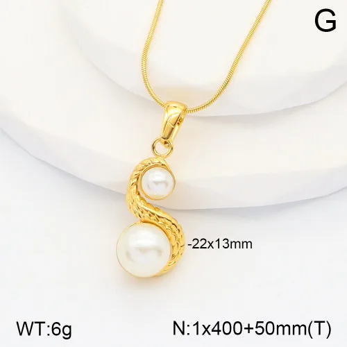 Oval Casual Classic Style Artistic Artificial Pearls 304 Stainless Steel 18K Gold Plated Pendant Necklace Inlay Lobster Trigger Clasp Closure display picture 9
