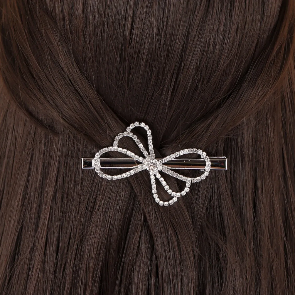Women's Bow Knot Elegant Cute Lady Rhinestone Hair Clip display picture 1