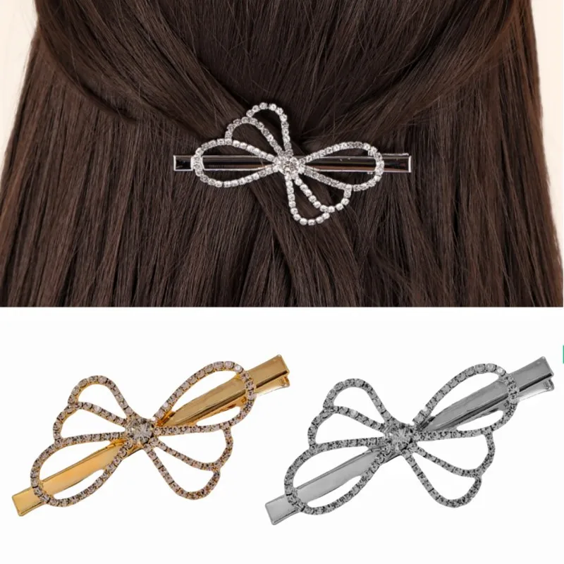 Women's Bow Knot Elegant Cute Lady Rhinestone Hair Clip display picture 3