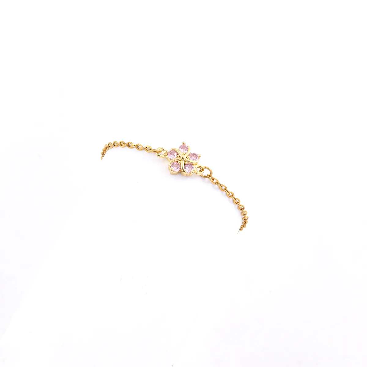 Peach Blossom Cute Simple Style Commute Artificial Crystal 201 Stainless Steel Artificial Crystal Copper Bracelets Wholesale display picture 3