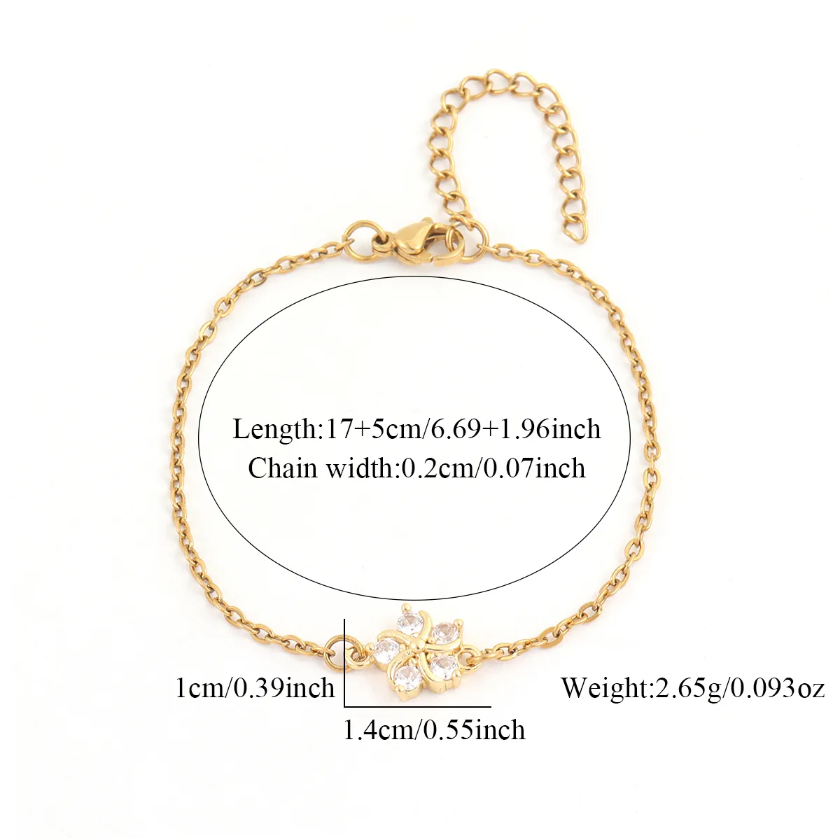 Peach Blossom Cute Simple Style Commute Artificial Crystal 201 Stainless Steel Artificial Crystal Copper Bracelets Wholesale display picture 2