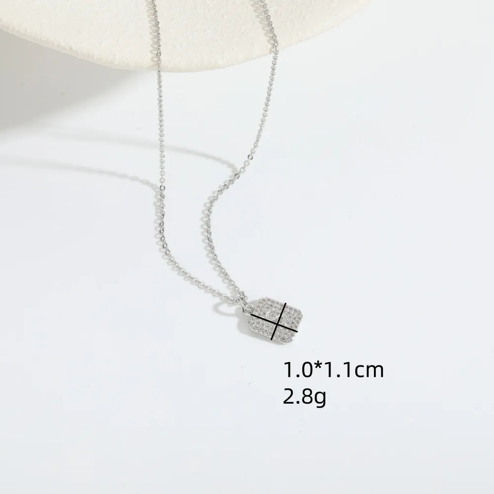 Letter Casual Elegant Lady Zircon Copper 14K Gold Plated Pendant Necklace Inlay Lobster Trigger Clasp Closure display picture 2