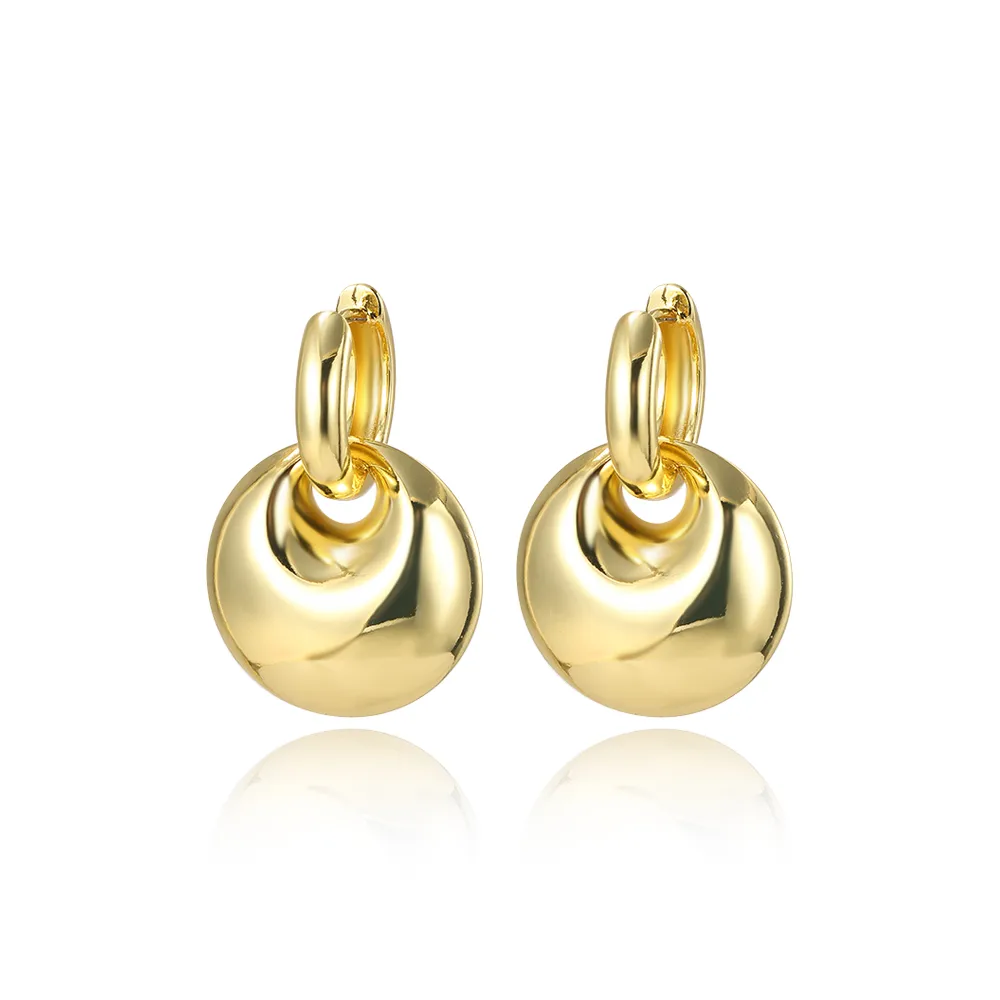 1 Pair Geometry Round IG Style Elegant Glam Copper 18K Gold Plated White Gold Plated Plating Drop Earrings display picture 2