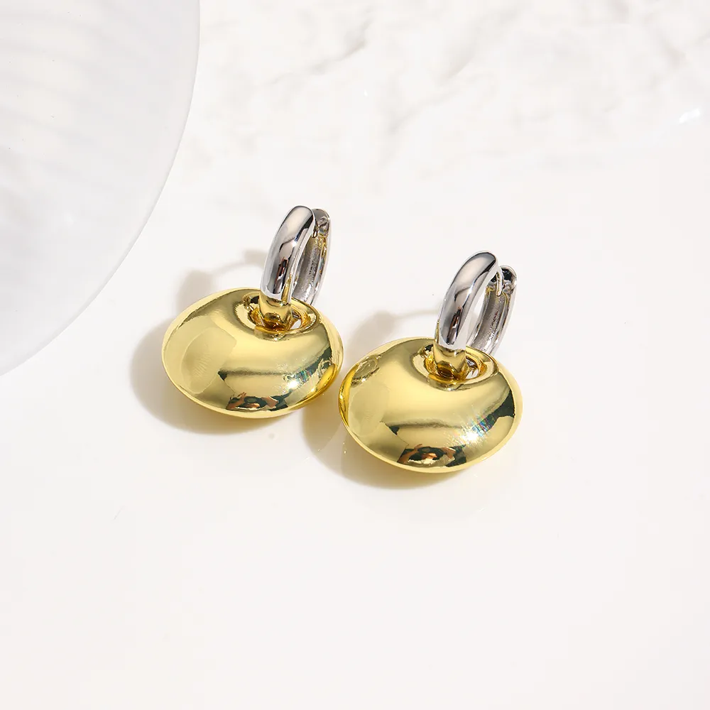 1 Pair Geometry Round IG Style Elegant Glam Copper 18K Gold Plated White Gold Plated Plating Drop Earrings display picture 4