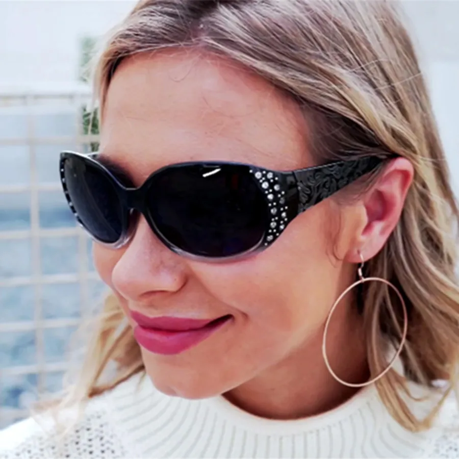 Square Y2K Retro Vacation Pattern Ac Full Frame Women's Sunglasses display picture 2