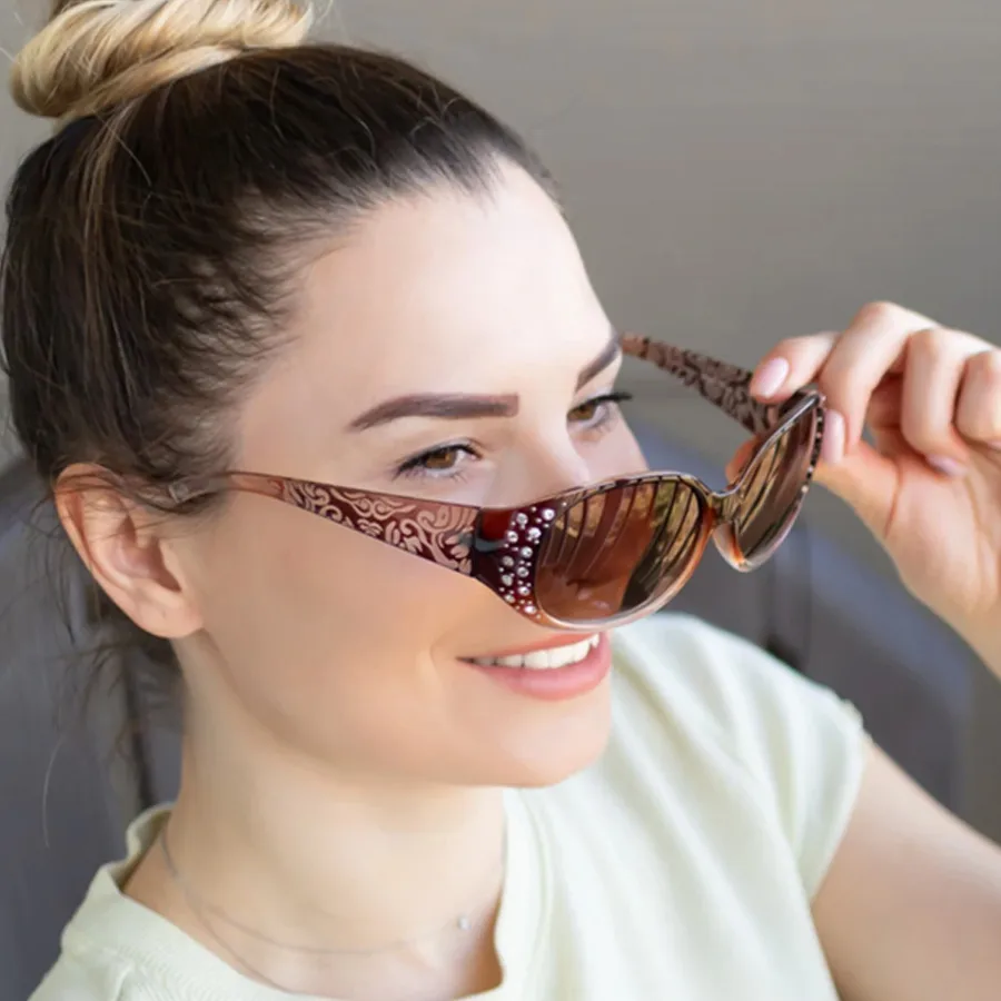 Square Y2K Retro Vacation Pattern Ac Full Frame Women's Sunglasses display picture 1