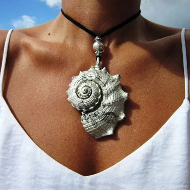 Conch Ethnic Style Alloy Pendant Necklace Wholesale display picture 4