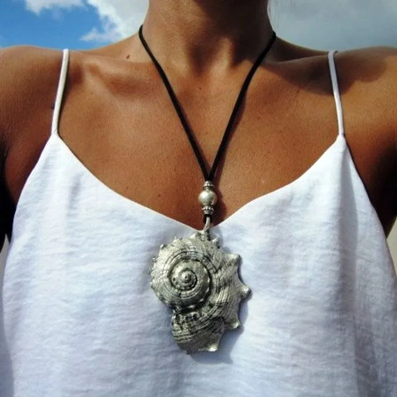 Conch Ethnic Style Alloy Pendant Necklace Wholesale display picture 5