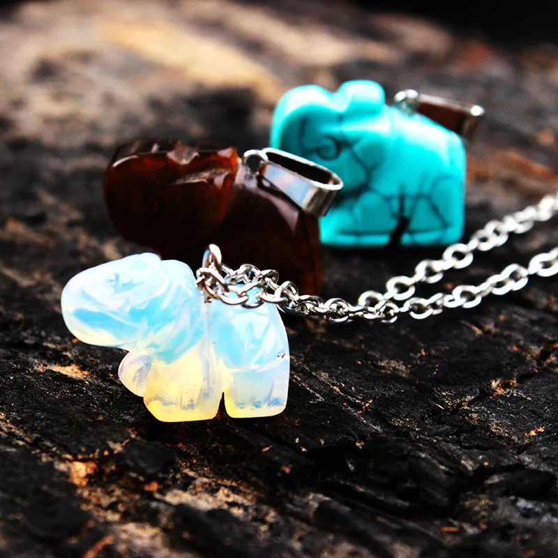 Elephant Retro Simple Style Alloy Crystal Pendant Necklace Wholesale display picture 22