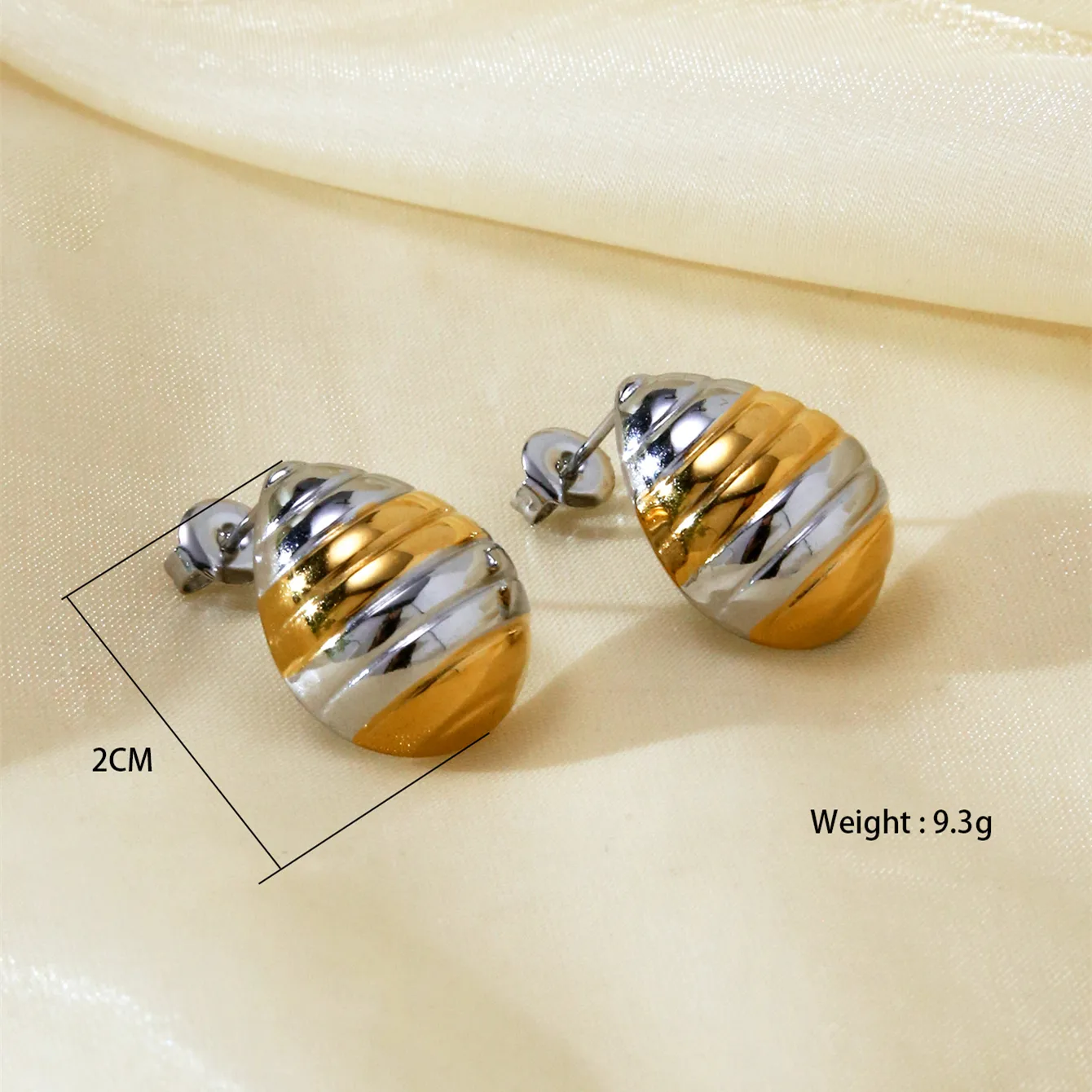 1 Pair Water Droplets Elegant Lady 304 Stainless Steel Ear Studs display picture 3