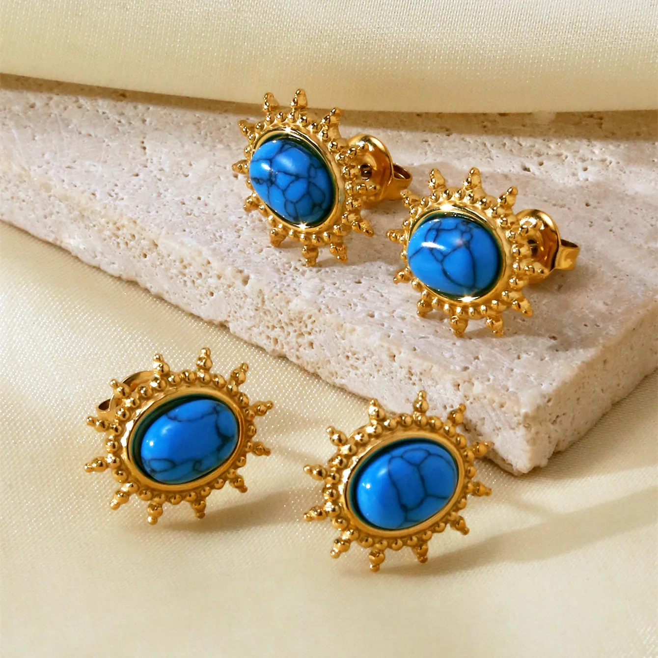 1 Paire Soleil Élégant Femme Style Simple Acier Inoxydable 304 Boucles D'Oreilles display picture 5