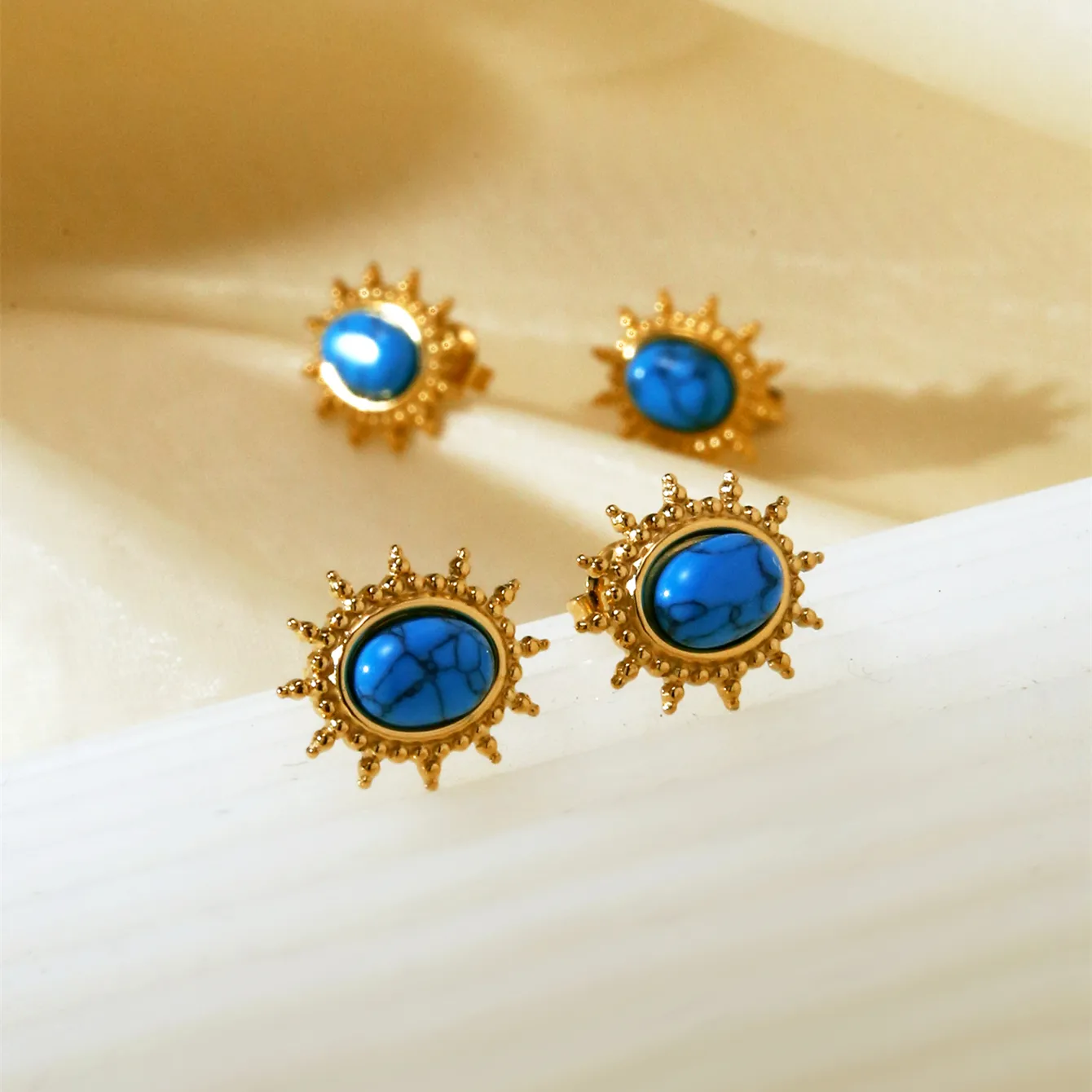 1 Pair Sun Elegant Lady Simple Style 304 Stainless Steel Ear Studs display picture 2