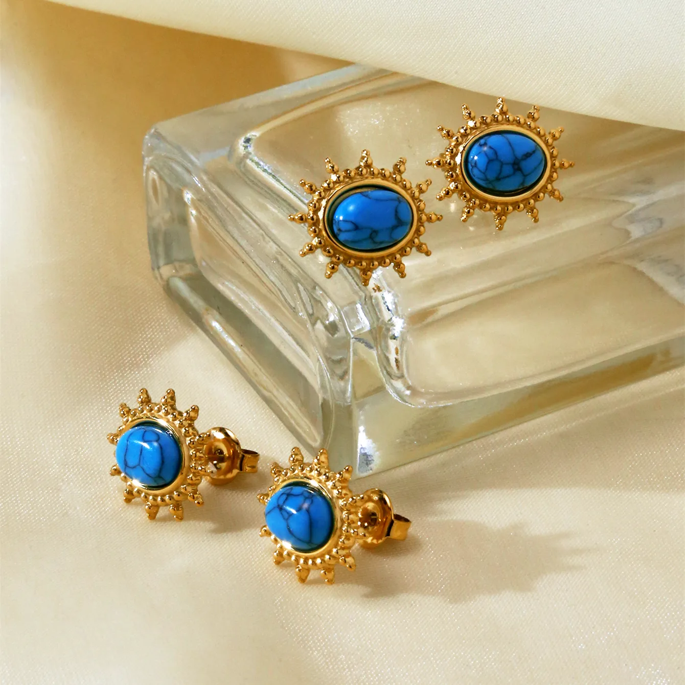 1 Paire Soleil Élégant Femme Style Simple Acier Inoxydable 304 Boucles D'Oreilles display picture 4