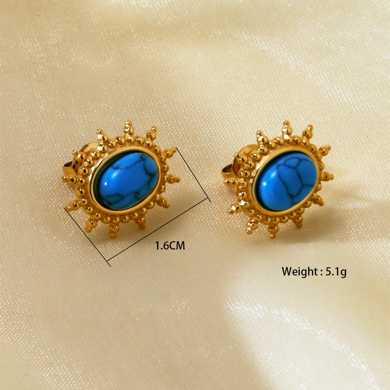 1 Pair Sun Elegant Lady Simple Style 304 Stainless Steel Ear Studs display picture 3