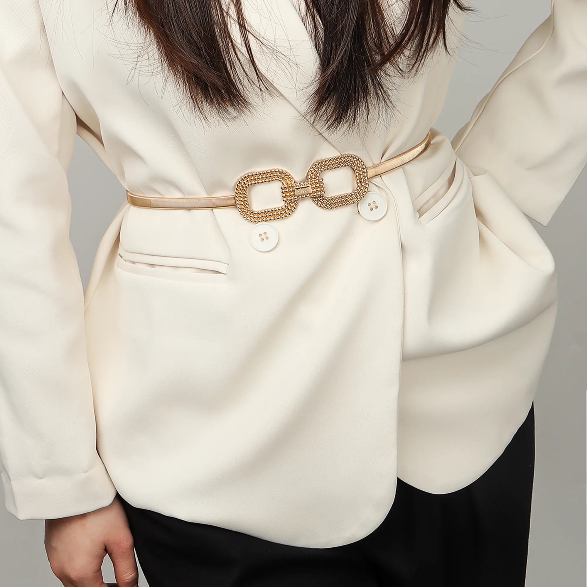 Women's Vintage Style Formal Simple Style Alloy Alloy Buckle Chain Belts display picture 2