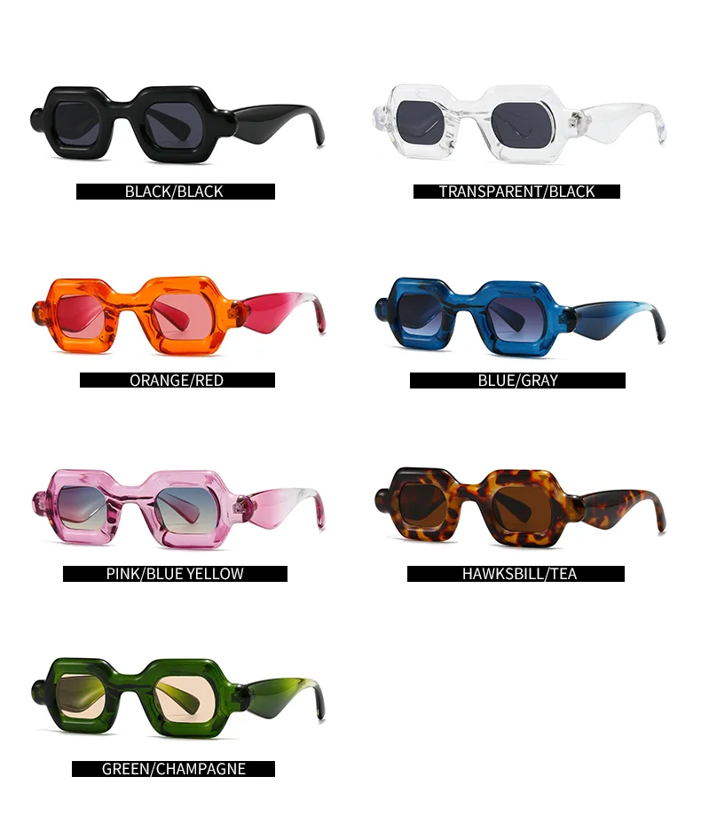 Cuadrado Casual Color Sólido Ordenador Personal Lentes Tintados Con Degradado Fotograma Completo Gafas De Sol Mujer display picture 6