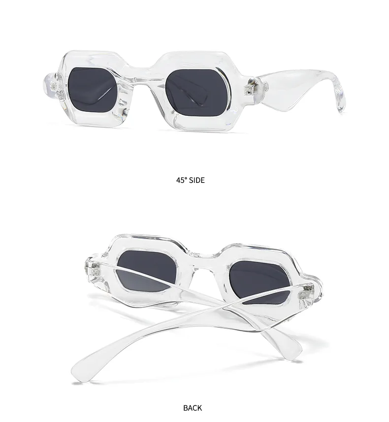 Cuadrado Casual Color Sólido Ordenador Personal Lentes Tintados Con Degradado Fotograma Completo Gafas De Sol Mujer display picture 8