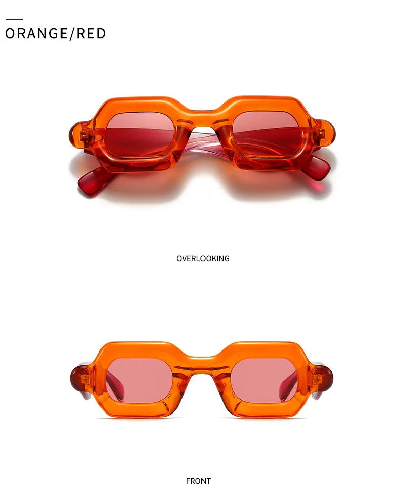 Carré Décontractée Couleur Unie Pc Verres Teintés Dégradés Plein Cadre Femmes De Lunettes De Soleil display picture 10