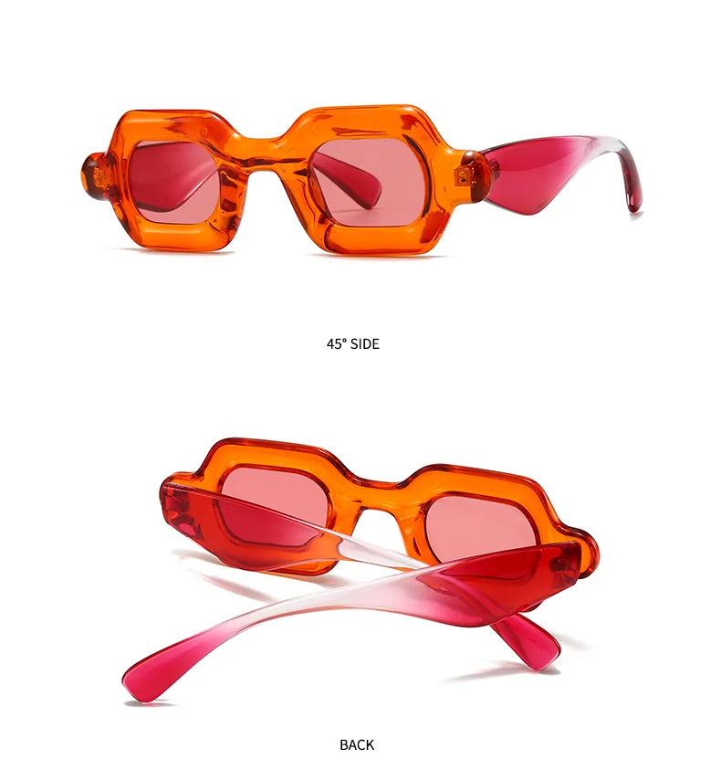 Cuadrado Casual Color Sólido Ordenador Personal Lentes Tintados Con Degradado Fotograma Completo Gafas De Sol Mujer display picture 12