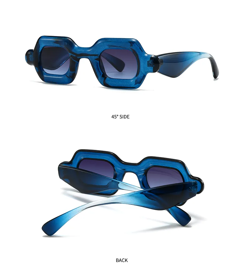 Carré Décontractée Couleur Unie Pc Verres Teintés Dégradés Plein Cadre Femmes De Lunettes De Soleil display picture 9