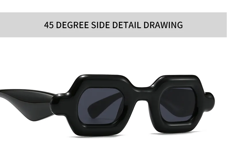 Carré Décontractée Couleur Unie Pc Verres Teintés Dégradés Plein Cadre Femmes De Lunettes De Soleil display picture 15