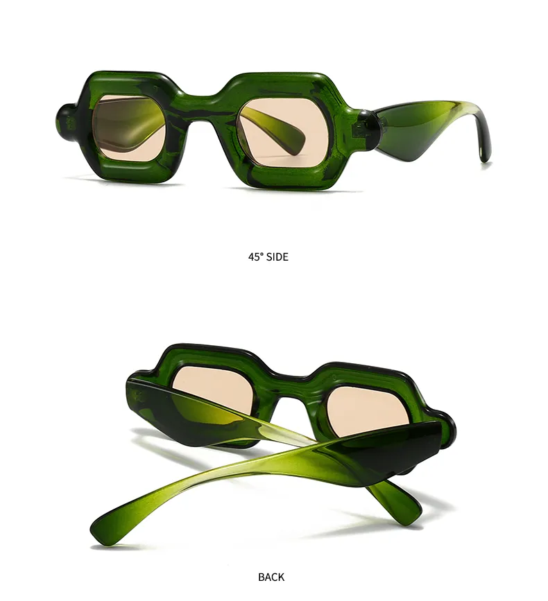 Cuadrado Casual Color Sólido Ordenador Personal Lentes Tintados Con Degradado Fotograma Completo Gafas De Sol Mujer display picture 18