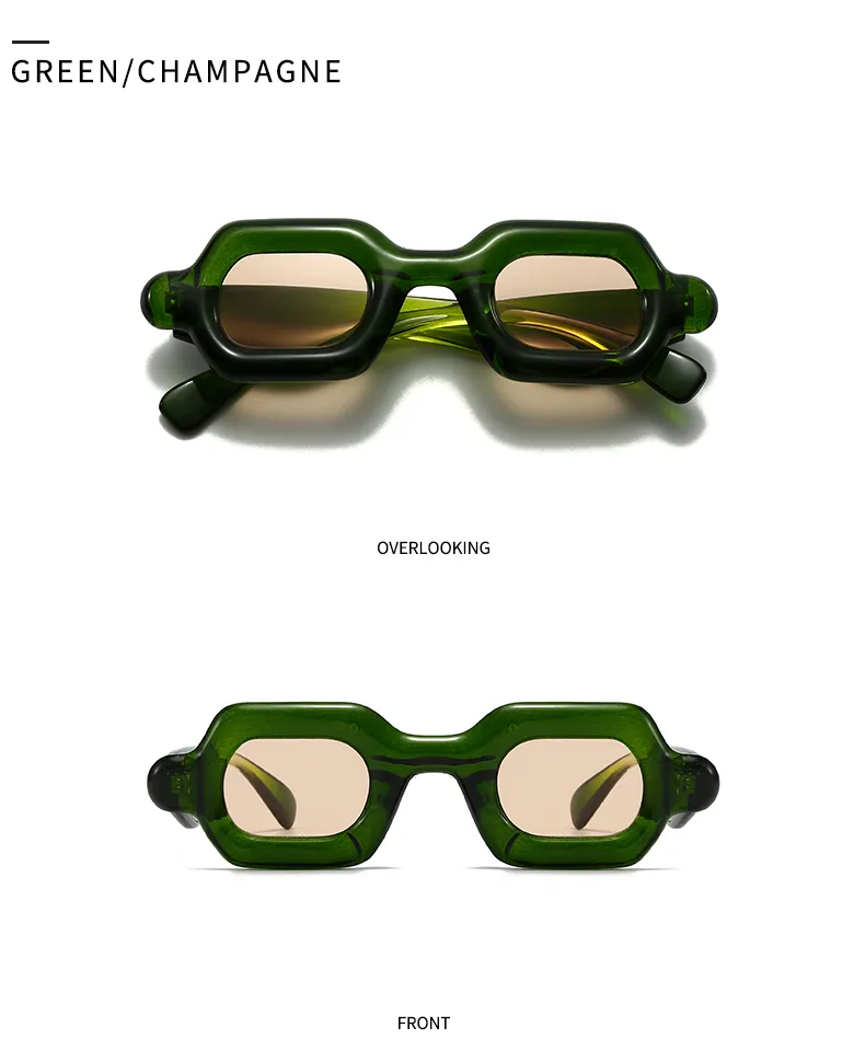 Cuadrado Casual Color Sólido Ordenador Personal Lentes Tintados Con Degradado Fotograma Completo Gafas De Sol Mujer display picture 17