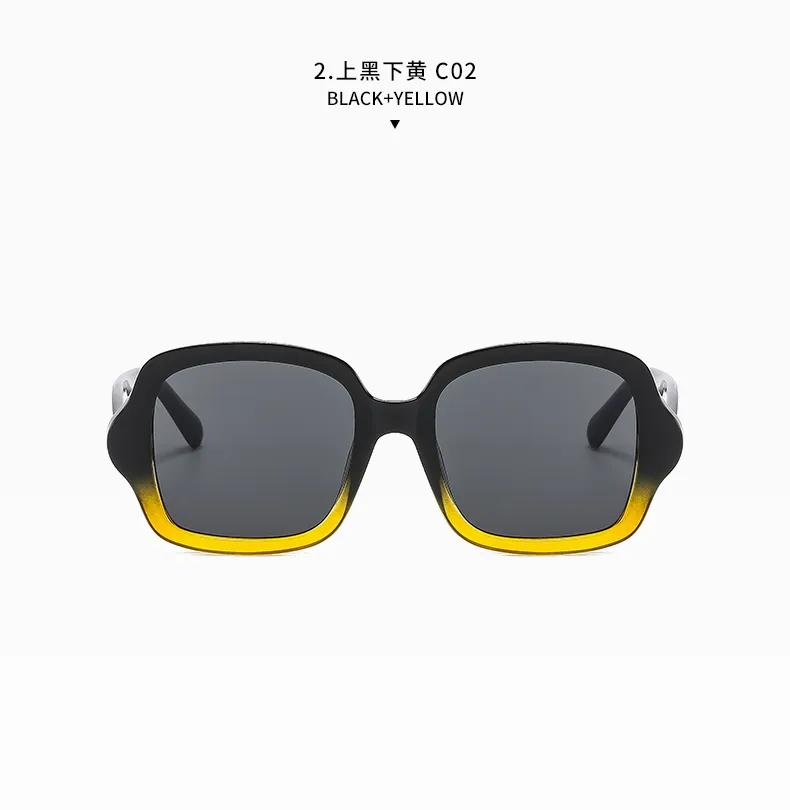 Square Casual Streetwear Glasses Pc Resin Gradient Tinted Lenses Full Frame Women's Sunglasses display picture 5