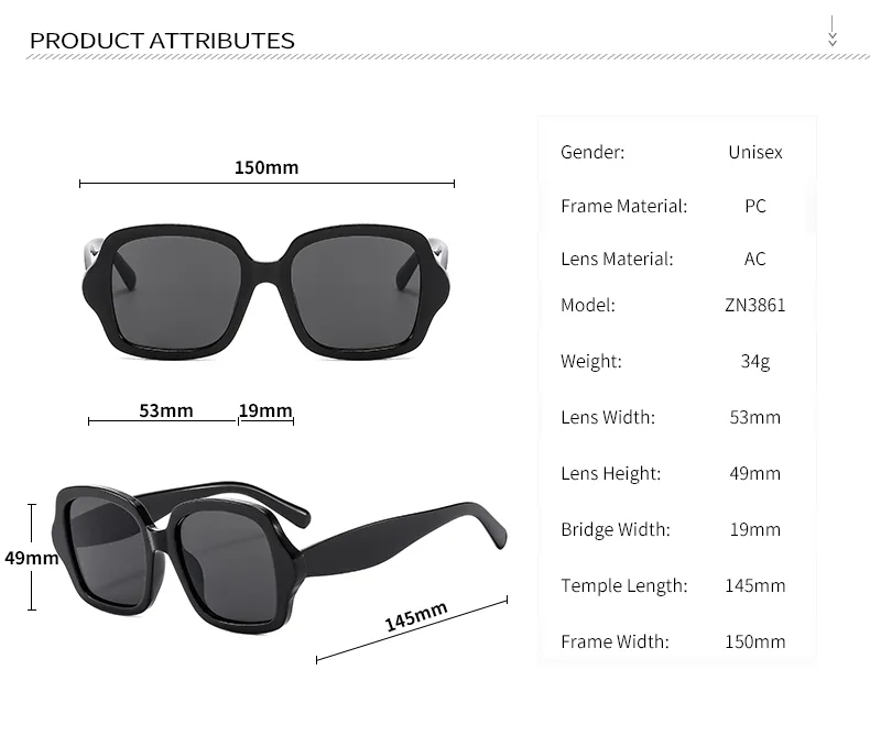 Square Casual Streetwear Glasses Pc Resin Gradient Tinted Lenses Full Frame Women's Sunglasses display picture 14