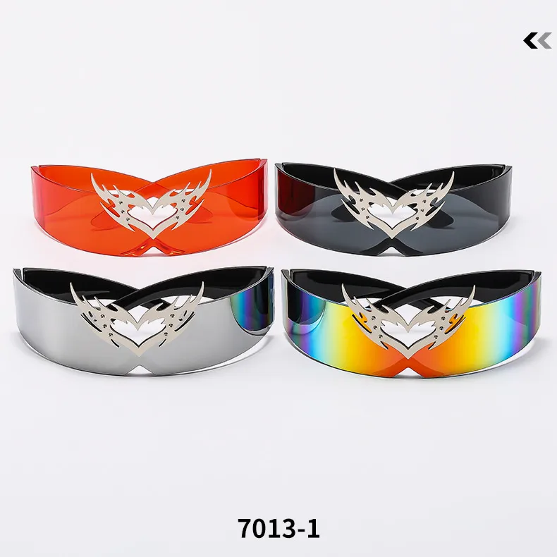 Future Technology One-piece Coated Sunglasses Personalized Didi Drag Cool Sunglasses  Hip Hop Colorful Glasses Accessories display picture 2
