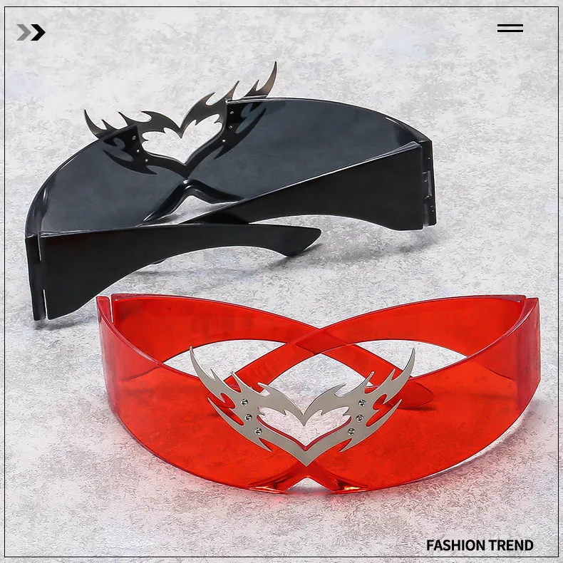 Future Technology One-piece Coated Sunglasses Personalized Didi Drag Cool Sunglasses  Hip Hop Colorful Glasses Accessories display picture 3
