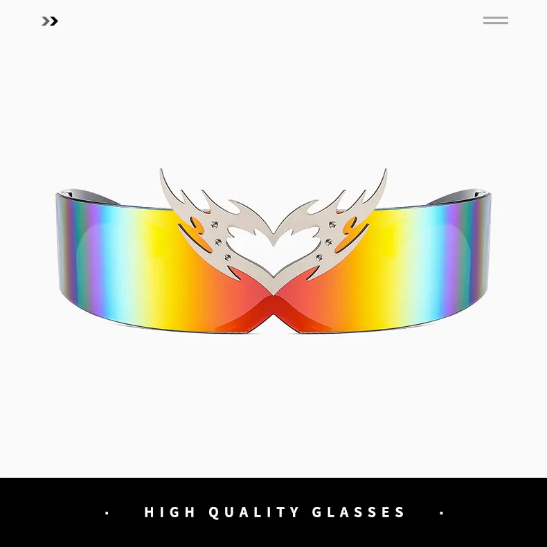 La Technologie Future Monobloc Enduit Lunettes De Soleil Personnalisé Didi Glisser Cool Lunettes De Soleil Européen Et Américain Hip Hop Coloré Lunettes Accessoires display picture 5