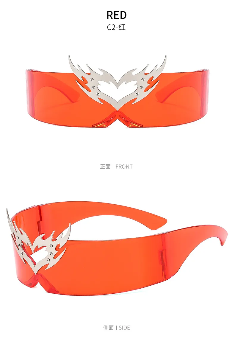 Future Technology One-piece Coated Sunglasses Personalized Didi Drag Cool Sunglasses  Hip Hop Colorful Glasses Accessories display picture 12