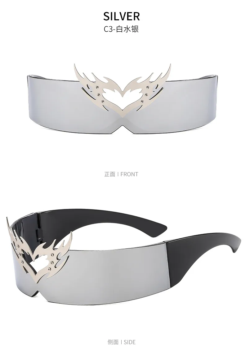 Future Technology One-piece Coated Sunglasses Personalized Didi Drag Cool Sunglasses  Hip Hop Colorful Glasses Accessories display picture 13