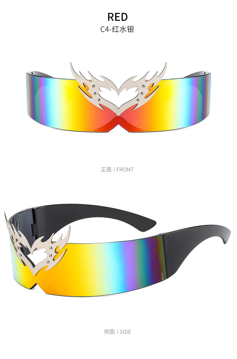 Future Technology One-piece Coated Sunglasses Personalized Didi Drag Cool Sunglasses  Hip Hop Colorful Glasses Accessories display picture 14