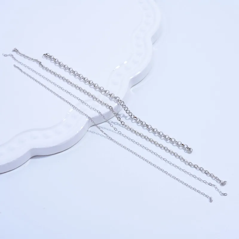 1 Piece Polished 925 Sterling Silver Rhodium Plated Chain Extension Chain Chain display picture 1