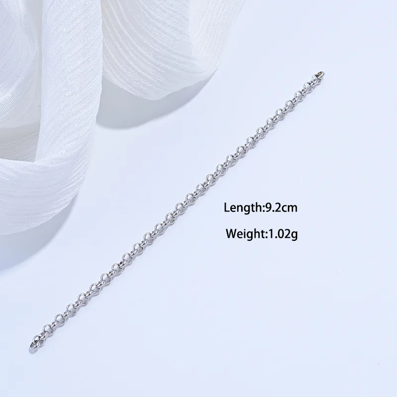 1 Piece Polished 925 Sterling Silver Rhodium Plated Chain Extension Chain Chain display picture 4