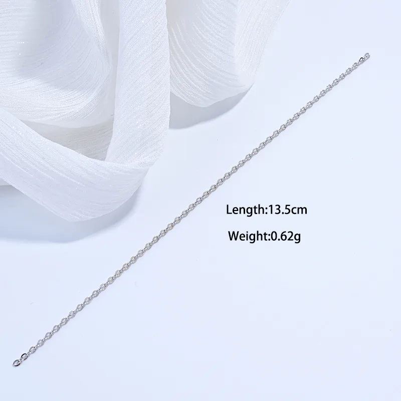 1 Piece Polished 925 Sterling Silver Rhodium Plated Chain Extension Chain Chain display picture 3