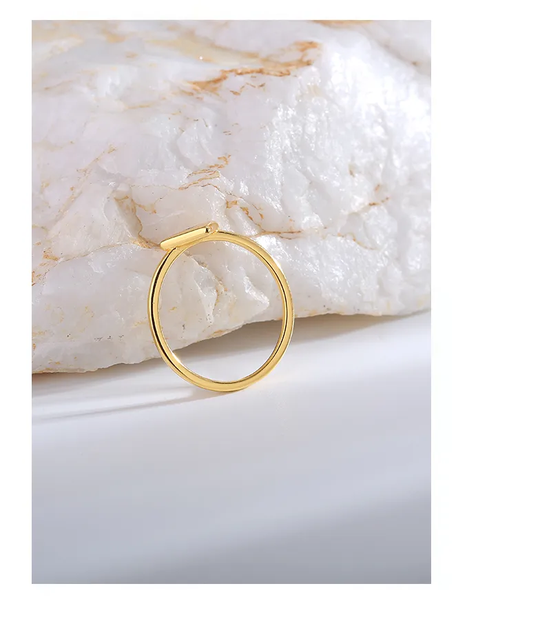 Couleur Unie Argent Sterling 925 Anneaux display picture 2