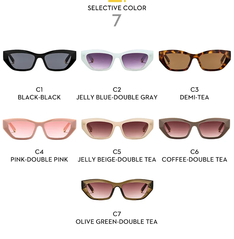 Cat Eye Casual Solid Color Ac Gradient Tinted Lenses Full Frame Women's Sunglasses display picture 10